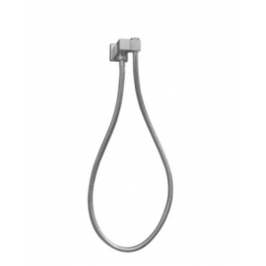 Square Brushed Nickel Shower Holder Wall Connector & Hose Only